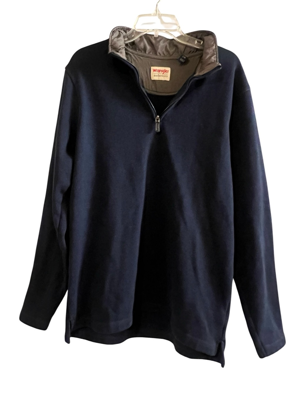 Wrangler Navy Zip Mock-Neck Sweater